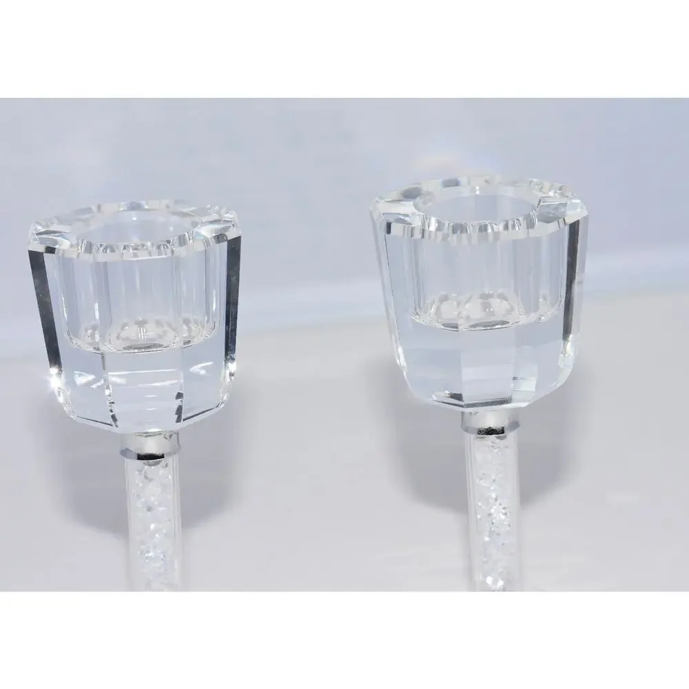 Lucien Piccard Crystal Clear Candlestick Pair 4